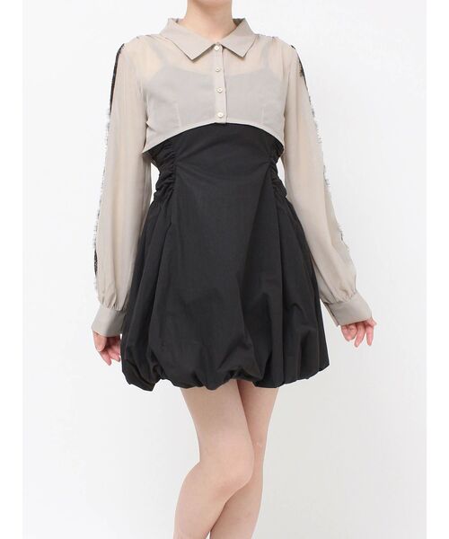 RESEXXY（リゼクシー）の「レースポイントコンビワンピース（ワンピース・レディース・チャコールグレー/ブラック/ホワイト・FREE）」の12枚目の写真