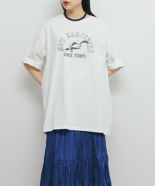 KBF（ケイビーエフ）の「ヴィンテージライクプリントTEE（Tシャツ/カットソー・レディース・オフホワイト/チャコールグレー・ONE）」の5枚目の写真