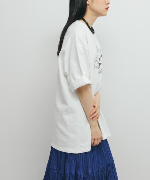 KBF（ケイビーエフ）の「ヴィンテージライクプリントTEE（Tシャツ/カットソー・レディース・オフホワイト/チャコールグレー・ONE）」の6枚目の写真