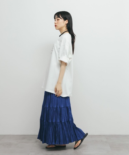 KBF（ケイビーエフ）の「ヴィンテージライクプリントTEE（Tシャツ/カットソー・レディース・オフホワイト/チャコールグレー・ONE）」の8枚目の写真