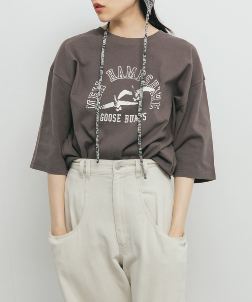 KBF（ケイビーエフ）の「ヴィンテージライクプリントTEE（Tシャツ/カットソー・レディース・オフホワイト/チャコールグレー・ONE）」の10枚目の写真