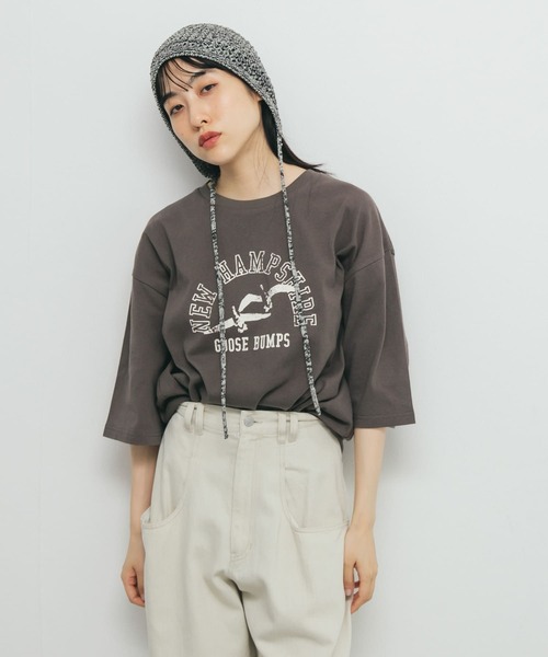 KBF（ケイビーエフ）の「ヴィンテージライクプリントTEE（Tシャツ/カットソー・レディース・オフホワイト/チャコールグレー・ONE）」の12枚目の写真