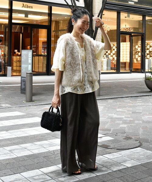 ショートフェイクファーベスト（その他アウター）｜le.coeur blanc