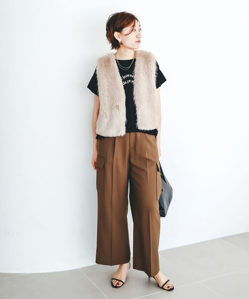 ショートフェイクファーベスト（その他アウター）｜le.coeur blanc