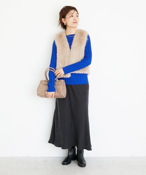 ショートフェイクファーベスト（その他アウター）｜le.coeur blanc