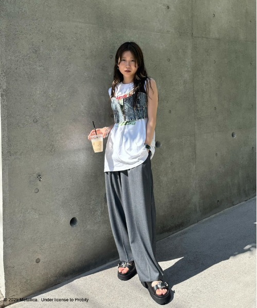 【Moco 】MEDI LLICA WHT NS TEE MEDI METALLICA WHT NS TEE（タンクトップ）｜Ameri（アメリ）の
