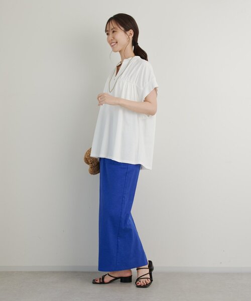 un dix cors(アンディコール)の「《きちんと見え・綿100%》ライトドライ天竺シャーリングスキッパープルオーバー(Tシャツ/カットソー・レディース・オフホワイト/イエロー/ブラック・FREE)」の20枚目の写真