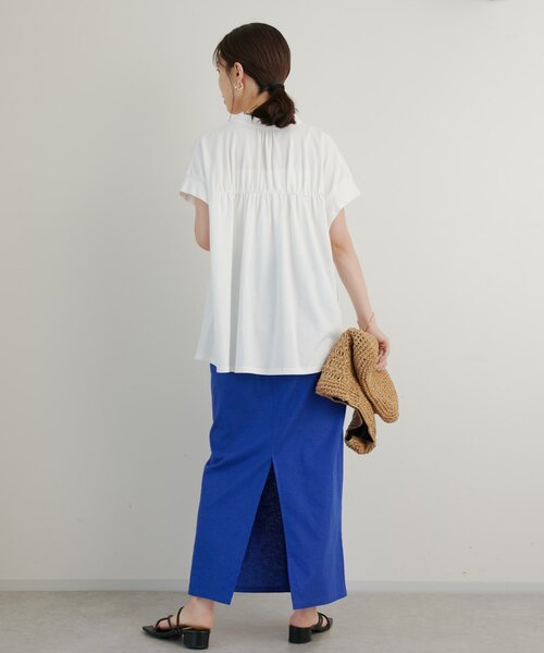 un dix cors(アンディコール)の「《きちんと見え・綿100%》ライトドライ天竺シャーリングスキッパープルオーバー(Tシャツ/カットソー・レディース・オフホワイト/イエロー/ブラック・FREE)」の21枚目の写真