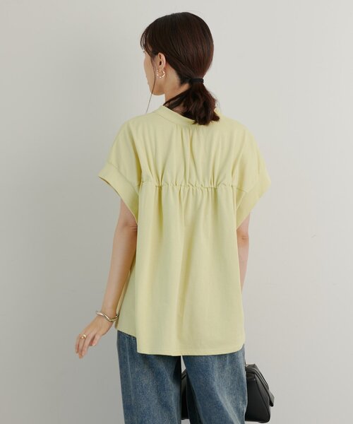 un dix cors(アンディコール)の「《きちんと見え・綿100%》ライトドライ天竺シャーリングスキッパープルオーバー(Tシャツ/カットソー・レディース・オフホワイト/イエロー/ブラック・FREE)」の7枚目の写真