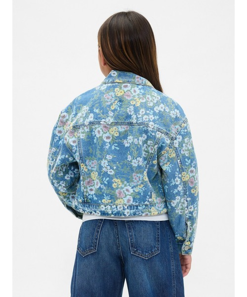 セール】バルーンスリーブ フローラル デニムジャケット (キッズ