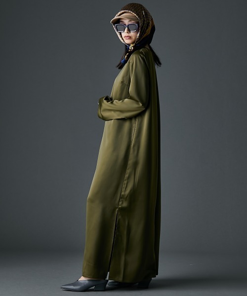 GEVS.(ジェイヴィス)の「サテンAラインマキシワンピース<大きいサイズ有>GEVS.(ワンピース・レディース・ブラック/カーキ・4L/5L/3L/LL/L/M)」の18枚目の写真