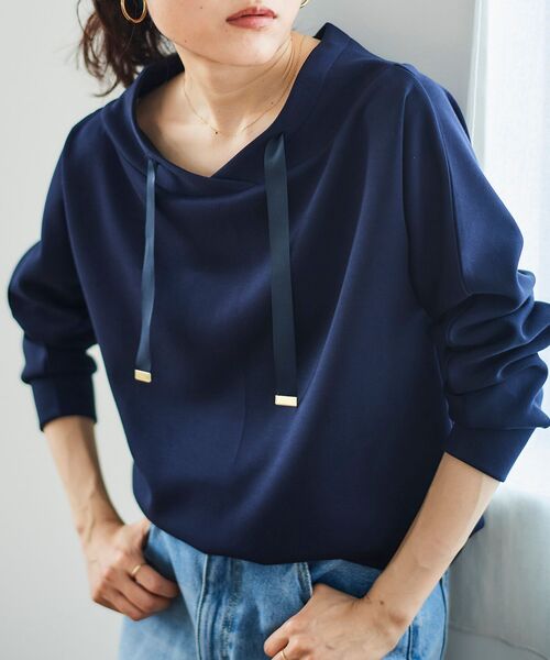 le.coeur blanc（ルクールブラン）の「《WEB限定アイテム》パーカーライクデザイントップス（パーカー・レディース・ネイビー/グレイッシュベージュ/アイボリー/ブラック/ブラウン・38）」の11枚目の写真