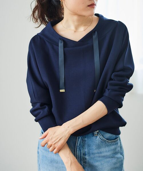 le.coeur blanc（ルクールブラン）の「《WEB限定アイテム》パーカーライクデザイントップス（パーカー・レディース・ネイビー/グレイッシュベージュ/アイボリー/ブラック/ブラウン・38）」の10枚目の写真