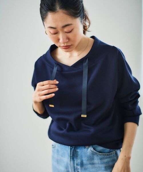 le.coeur blanc（ルクールブラン）の「《WEB限定アイテム》パーカーライクデザイントップス（パーカー・レディース・ネイビー/グレイッシュベージュ/アイボリー/ブラック/ブラウン・38）」の16枚目の写真