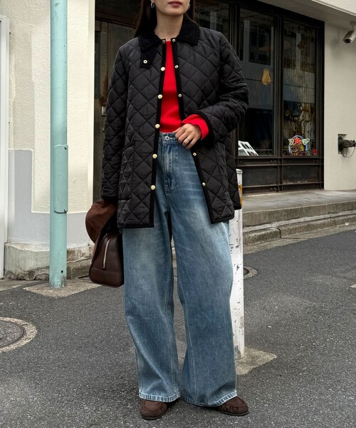 fredy emue（フレディエミュ）の「《別注》【Traditional WeatherWear】WAVERLY A-LINE（ブルゾン・レディース・ブラック/ネイビー・32/34）」の4枚目の写真