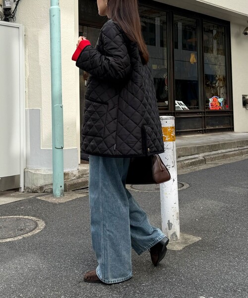 fredy emue（フレディエミュ）の「《別注》【Traditional WeatherWear】WAVERLY A-LINE（ブルゾン・レディース・ブラック/ネイビー・32/34）」の6枚目の写真