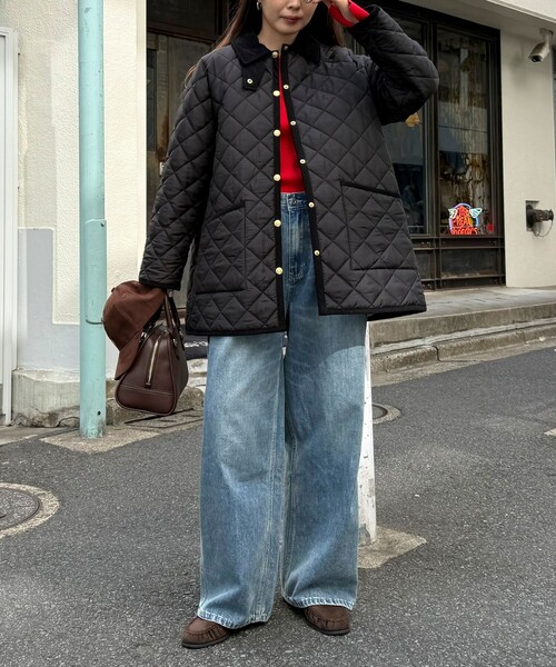 fredy emue（フレディエミュ）の「《別注》【Traditional WeatherWear】WAVERLY A-LINE（ブルゾン・レディース・ブラック/ネイビー・32/34）」の7枚目の写真