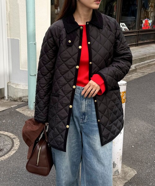 fredy emue（フレディエミュ）の「《別注》【Traditional WeatherWear】WAVERLY A-LINE（ブルゾン・レディース・ブラック/ネイビー・32/34）」の8枚目の写真