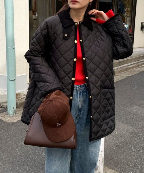 fredy emue（フレディエミュ）の「《別注》【Traditional WeatherWear】WAVERLY A-LINE（ブルゾン・レディース・ブラック/ネイビー・32/34）」の11枚目の写真