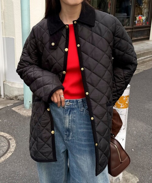 fredy emue（フレディエミュ）の「《別注》【Traditional WeatherWear】WAVERLY A-LINE（ブルゾン・レディース・ブラック/ネイビー・32/34）」の12枚目の写真