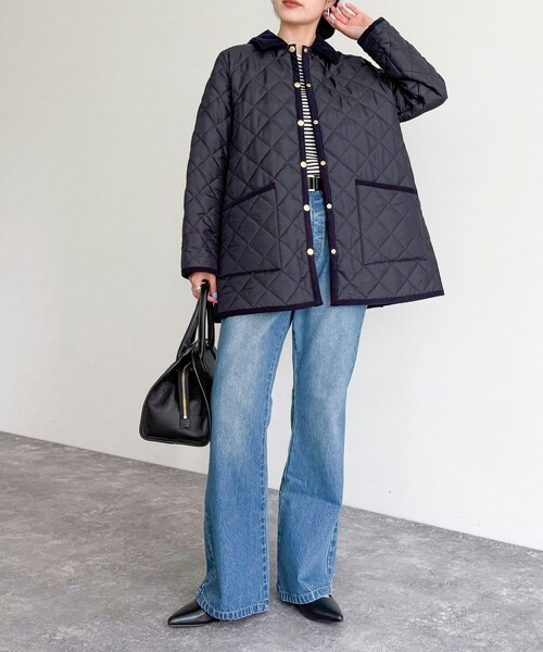 fredy emue（フレディエミュ）の「《別注》【Traditional WeatherWear】WAVERLY A-LINE（ブルゾン・レディース・ブラック/ネイビー・32/34）」の16枚目の写真