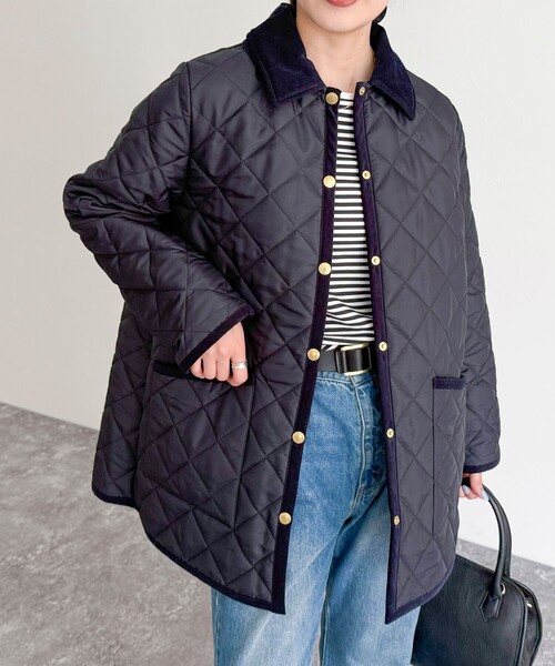 fredy emue（フレディエミュ）の「《別注》【Traditional WeatherWear】WAVERLY A-LINE（ブルゾン・レディース・ブラック/ネイビー・32/34）」の19枚目の写真