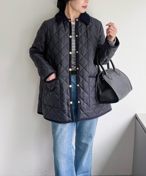 fredy emue（フレディエミュ）の「《別注》【Traditional WeatherWear】WAVERLY A-LINE（ブルゾン・レディース・ブラック/ネイビー・32/34）」の20枚目の写真