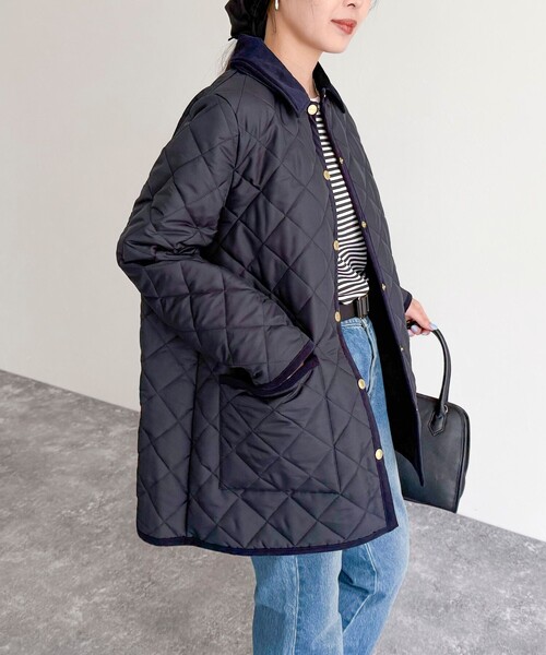 fredy emue（フレディエミュ）の「《別注》【Traditional WeatherWear】WAVERLY A-LINE（ブルゾン・レディース・ブラック/ネイビー・32/34）」の21枚目の写真