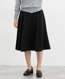 【ストレッチ・マシンウォッシャブル・イージーケア】ベルト付フレアスカート７０丈