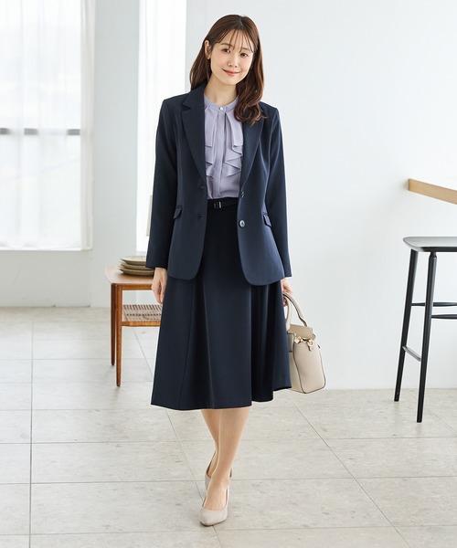 Honeys(ハニーズ)の「【ストレッチ・マシンウォッシャブル・イージーケア】ベルト付フレアスカート70丈(スカート・レディース・ブラック/ネイビー/ダークベージュ/ヘザーチャコール・S/M/LL/L/3L)」の9枚目の写真