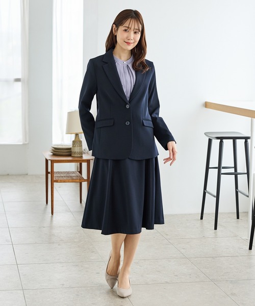 Honeys(ハニーズ)の「【ストレッチ・マシンウォッシャブル・イージーケア】ベルト付フレアスカート70丈(スカート・レディース・ブラック/ネイビー/ダークベージュ/ヘザーチャコール・S/M/LL/L/3L)」の10枚目の写真