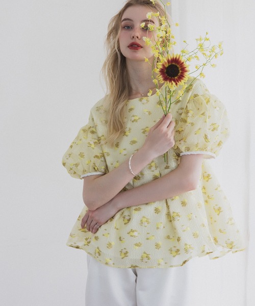 MERAKI（メラキ）の「フラワーボックスプリーツブラウス（シャツ/ブラウス・レディース・イエロー/ブルー/ピンク・FREE）」の12枚目の写真