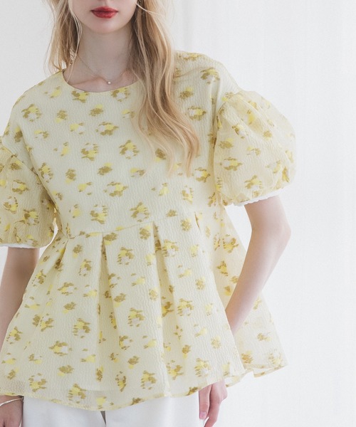 MERAKI（メラキ）の「フラワーボックスプリーツブラウス（シャツ/ブラウス・レディース・イエロー/ブルー/ピンク・FREE）」の8枚目の写真