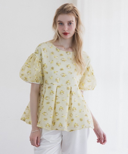 MERAKI（メラキ）の「フラワーボックスプリーツブラウス（シャツ/ブラウス・レディース・イエロー/ブルー/ピンク・FREE）」の7枚目の写真