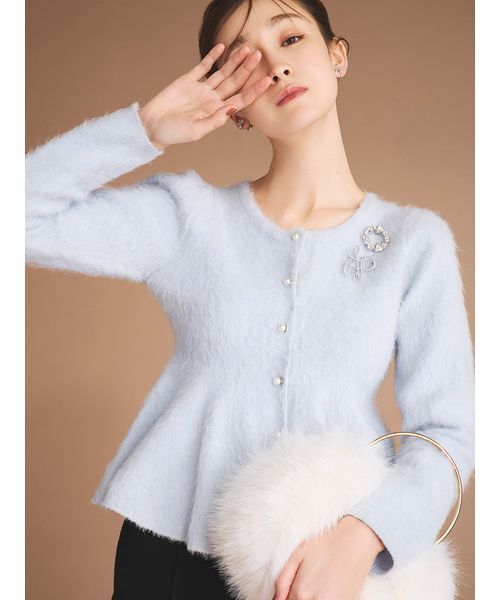 セール】ファーライクペプラムカーディガン（カーディガン/ボレロ