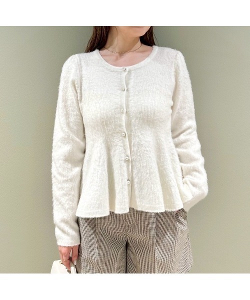 24aw CELFORD ビジュー フェアアイル ラメ ニットジップカーディガン