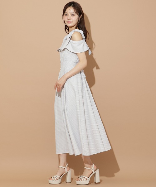 【新品】WILLSELECTION オフショルワンピース リボンストラップオフショルシャツワンピース（ワンピース