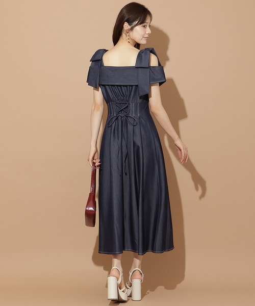 【新品】WILLSELECTION オフショルワンピース リボンストラップオフショルシャツワンピース（ワンピース