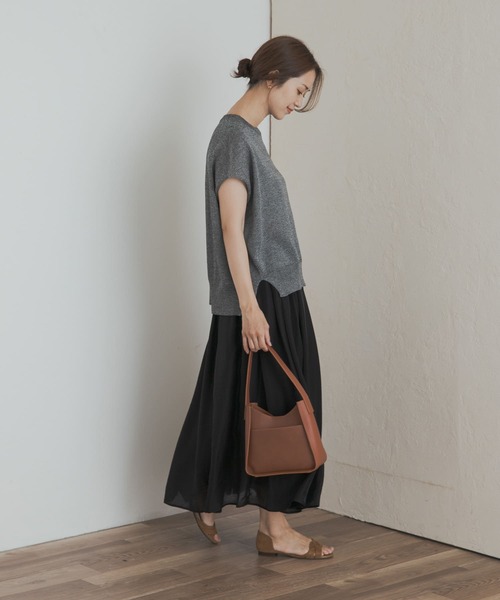 URBAN RESEARCH DOORS（アーバンリサーチドアーズ）の「ブライトギャザースカート（スカート・レディース・ナチュラル/ブラック・MEDIUM）」の9枚目の写真