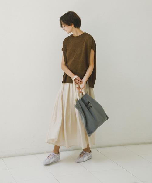 URBAN RESEARCH DOORS（アーバンリサーチドアーズ）の「ブライトギャザースカート（スカート・レディース・ナチュラル/ブラック・MEDIUM）」の12枚目の写真