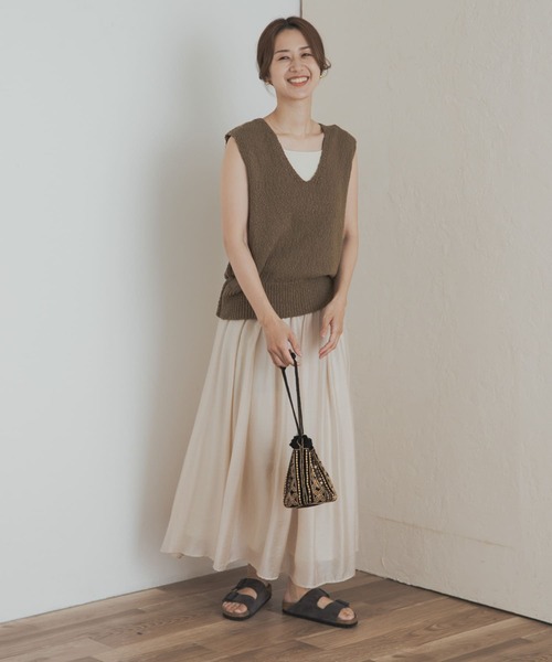 URBAN RESEARCH DOORS（アーバンリサーチドアーズ）の「ブライトギャザースカート（スカート・レディース・ナチュラル/ブラック・MEDIUM）」の19枚目の写真