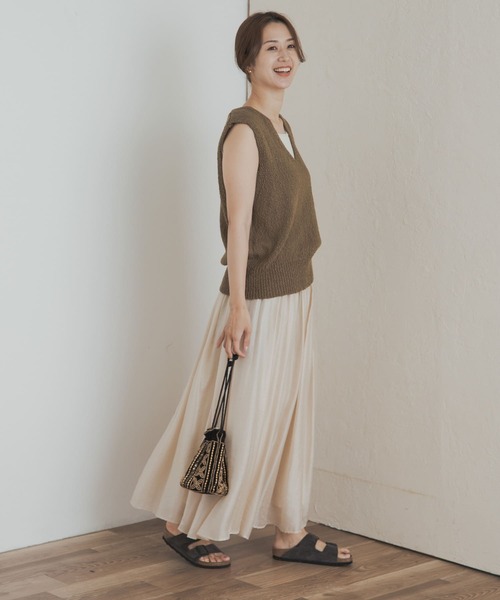 URBAN RESEARCH DOORS（アーバンリサーチドアーズ）の「ブライトギャザースカート（スカート・レディース・ナチュラル/ブラック・MEDIUM）」の20枚目の写真