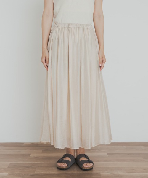 URBAN RESEARCH DOORS（アーバンリサーチドアーズ）の「ブライトギャザースカート（スカート・レディース・ナチュラル/ブラック・MEDIUM）」の21枚目の写真