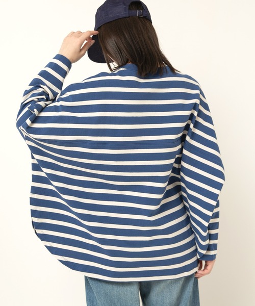 RNA-N(アールエヌエーエヌ)の「M2483 ヴィンテージコットンワイドルーズボーダープルオーバー(Tシャツ/カットソー・レディース・ブラウン系その他/ブルー系その他/ベージュ系その他/グレー/ホワイト×ブラック/ライトグレー/ミント/オレンジ系その他・FREE)」の10枚目の写真