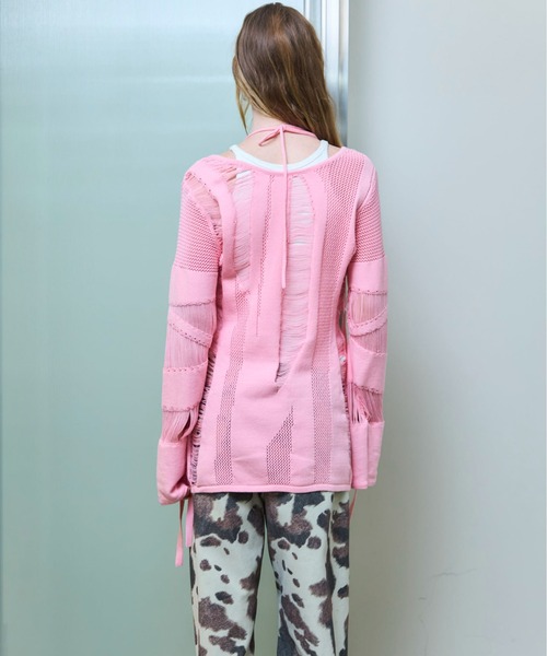 Random Mesh Knit Tops/ランダムメッシュ編みニット【MAISON