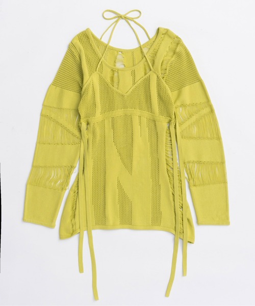 ♡MAISON SPECIAL♡ラッフルヘムモール ニット イエロー MAISON SPECIAL ニット セーター 「PRE-ORDER」Ruffled Hem