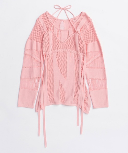 Random Mesh Knit Tops/ランダムメッシュ編みニット【MAISON