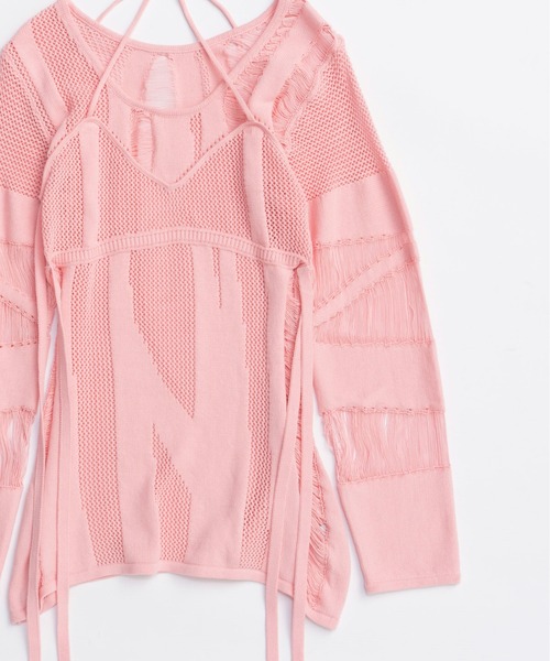 Random Mesh Knit Tops/ランダムメッシュ編みニット【MAISON