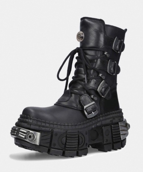 A'GEM/9 × .kom『NOVESSEL/ノベセル』ベルト付き厚底ブーツ（ブーツ