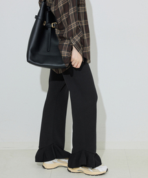 シースルー黒パンツ スローブイエナ セール】プリーツリブイージーパンツ（その他パンツ）｜SLOBE